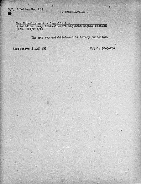 Heavy Anti-aircraft Regiment Signal Section WE III 1940 28A 1 - Cancellation - page 1.jpg
