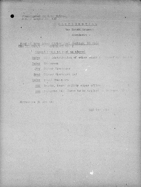 Army or Army Group Cipher Pool Signal Section WE III 269 1 - Amendment 2 - page 1.jpg