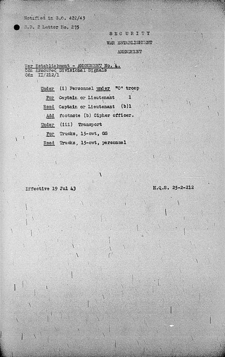 Armoured Divisional Signals WE II 212 1 - Amendment 4 - page 1.jpg