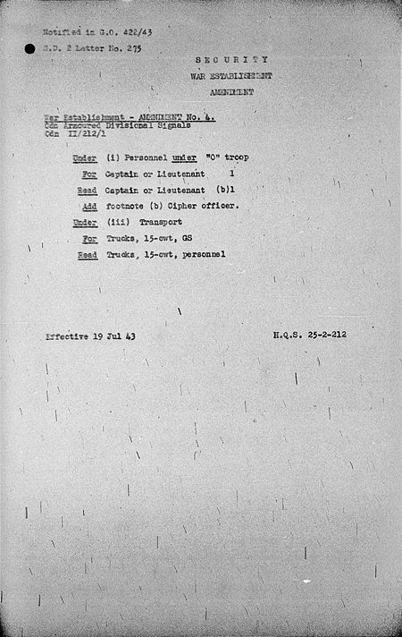 Armoured Divisional Signals WE II 212 1 - Amendment 4 - page 1.jpg