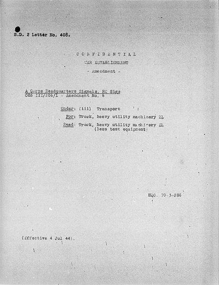 Corps Headquarters Signals WE III 286 1 - Amendment 6 - page 1.jpg
