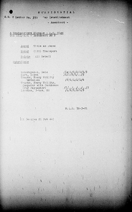 Headquarters Signals WE III 21 1 - Amendment 2 - page 1.jpg