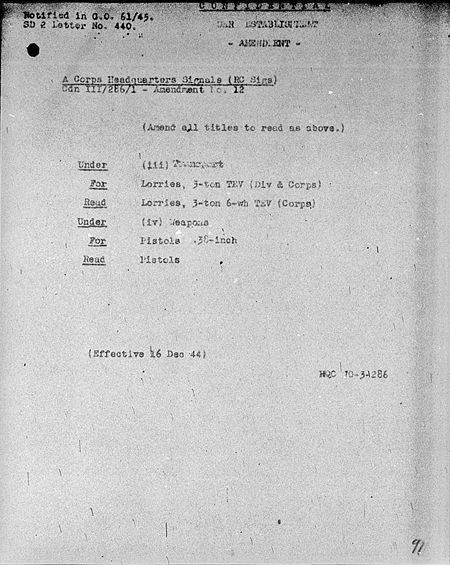Corps Headquarters Signals WE III 286 1 - Amendment 12 - page 1.jpg