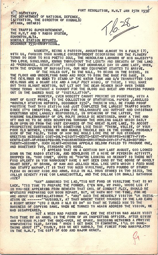 Fort Resolution Unofficial Monthly Report - December 1936 (Page 1).jpg