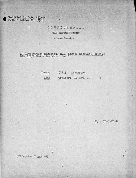 Field or Medium Regiment Signal Section WE III 26B 4 - Amendment 1 - page 1.jpg