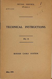 Signal Service (France) Technical Instructions No. 9 Buried Cable System, May 1918 - Title page.jpg