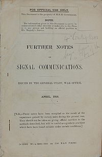 Further Notes on Signal Communications April 1916 - Title page.jpg