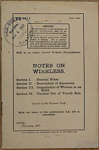 Notes on Wireless (SS.141) February 1917 - Title page.jpg