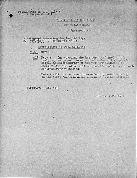 Telegraph Operating Section WE III 25 A 3 - Amendment 3 - page 1.jpg